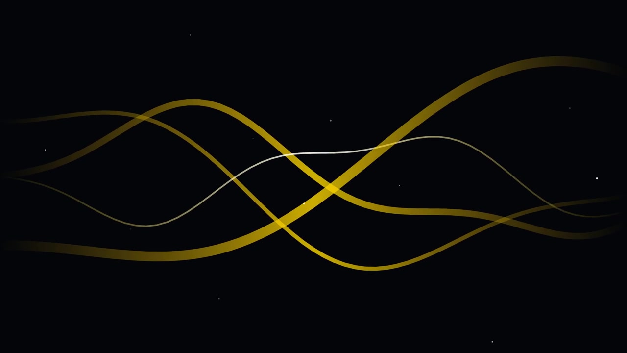 Linee ondulate dorate astratte su sfondo nero