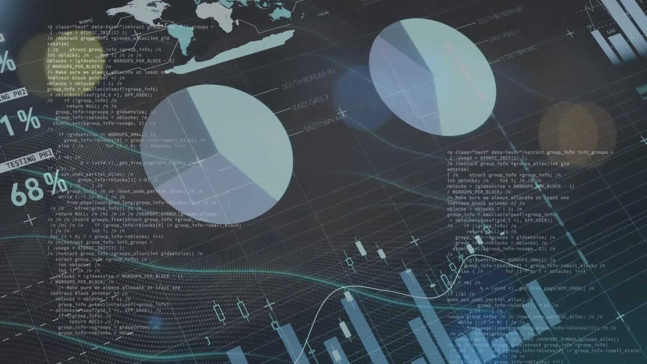 크리스마스 조명에 대한 데이터 처리의 애니메이션.