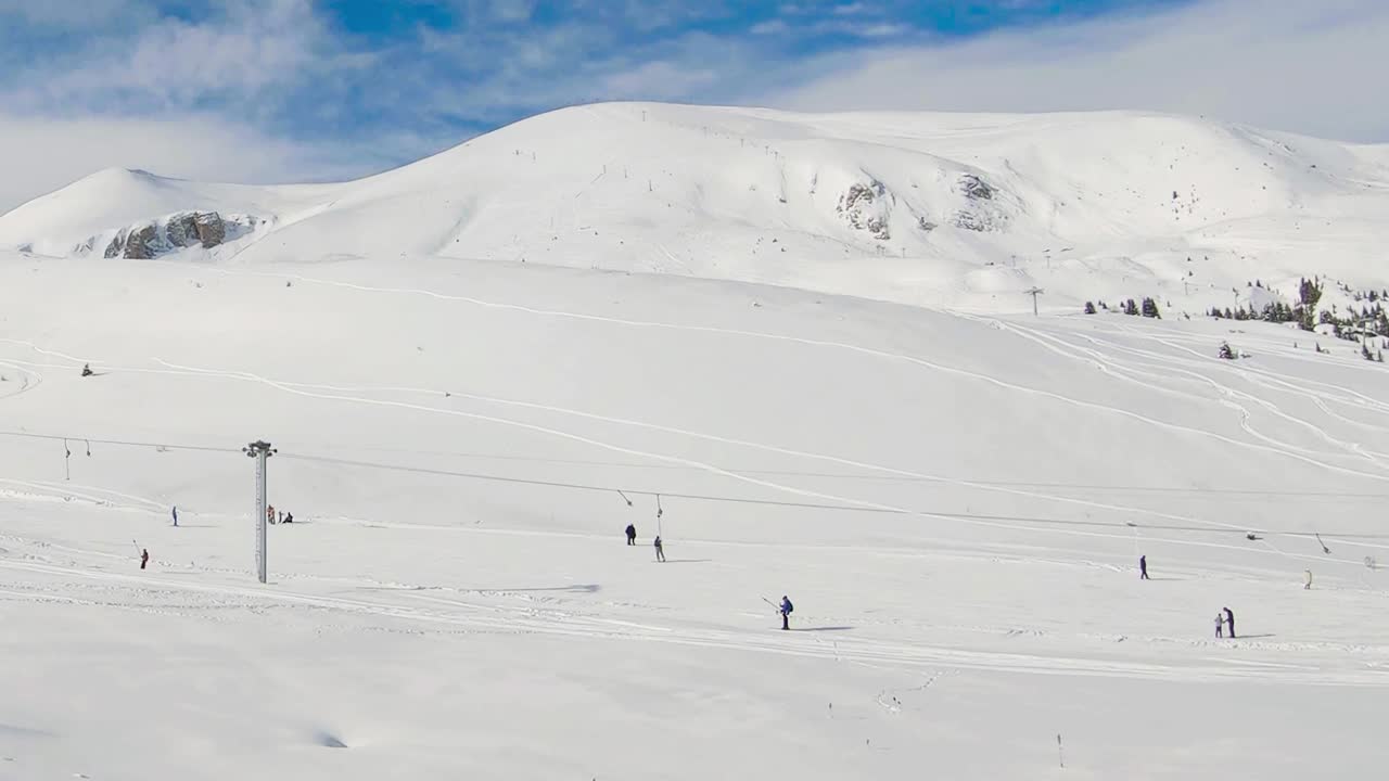 Ski resort with surface ski lift