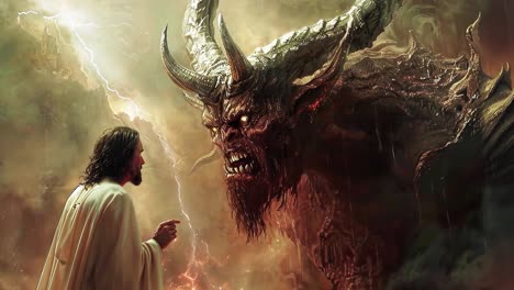 jesus christ confronts a demon