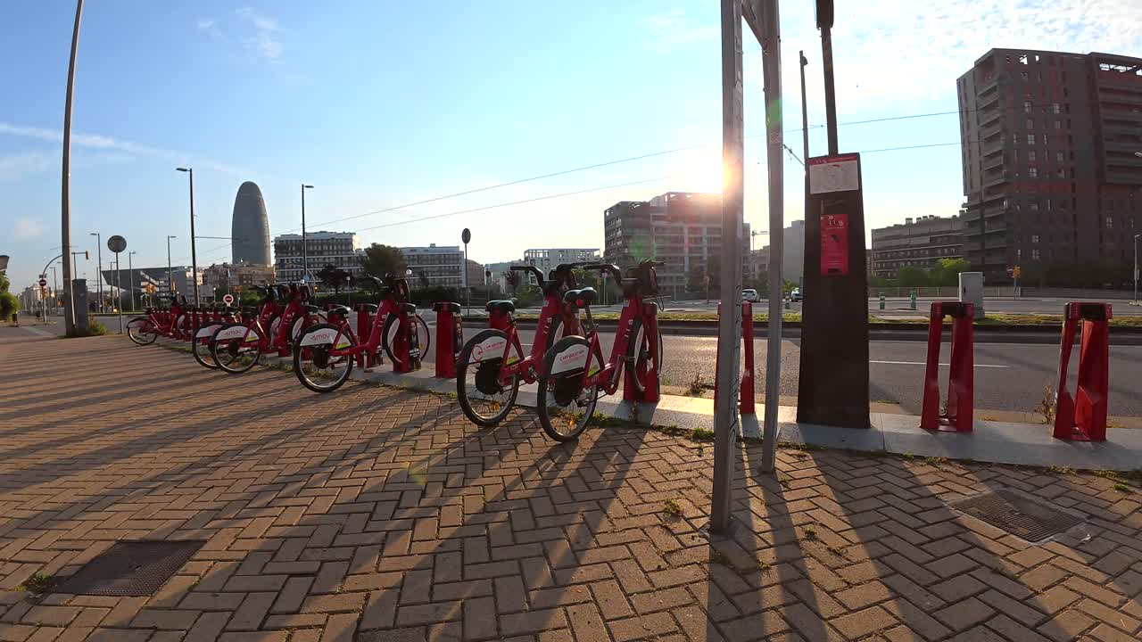 Urban Cityscape with Bike Sharing
