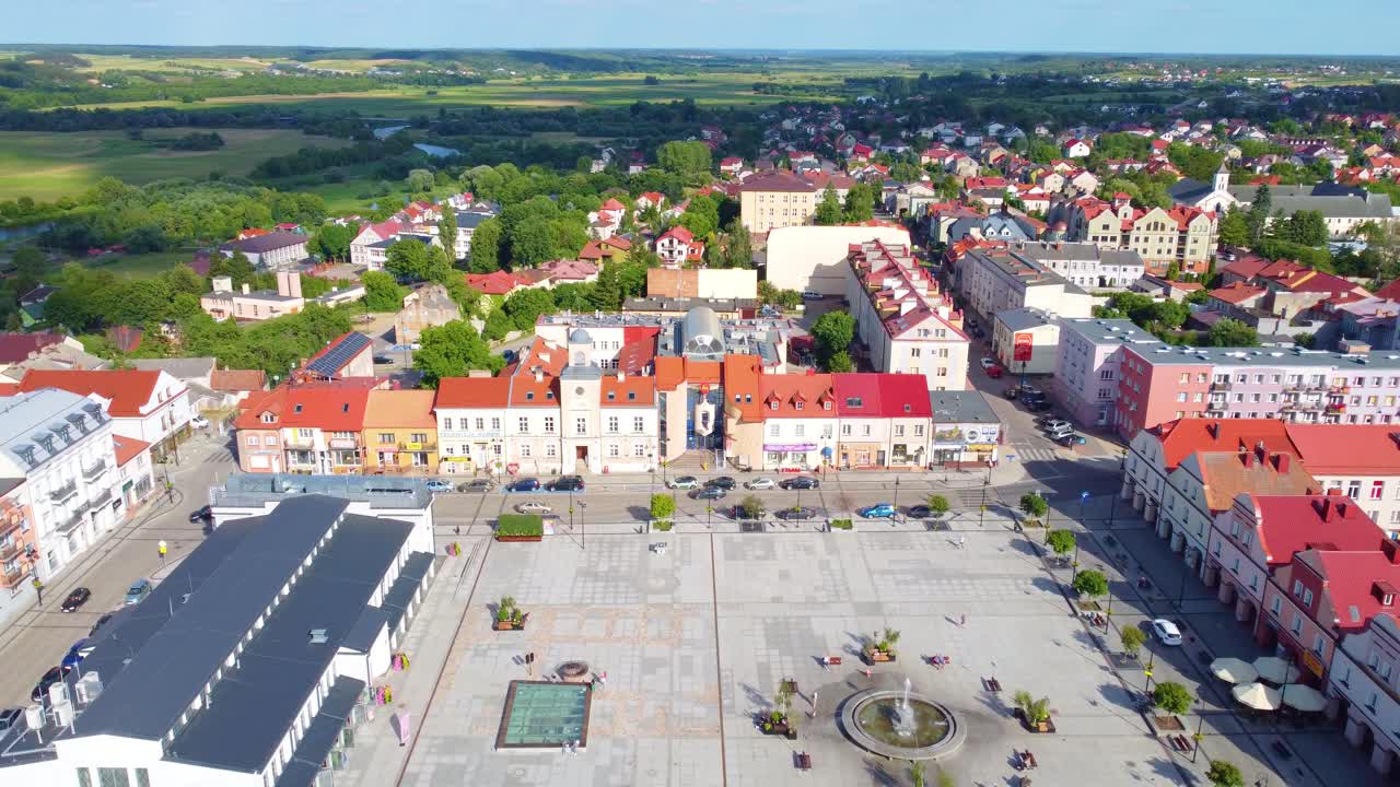 Aerial View of a Town Square in Poland