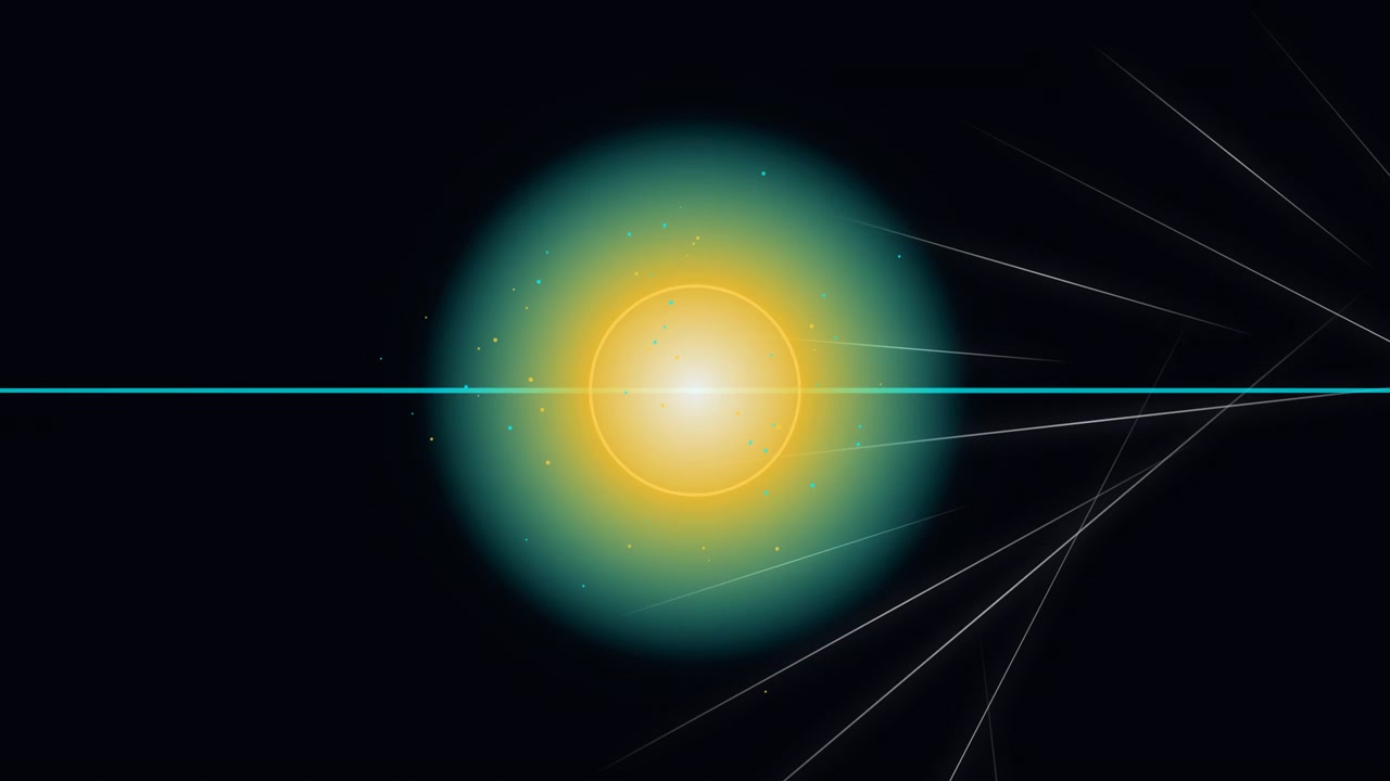 Abstract Glowing Light Orb Expanding and Fading in Darkness