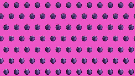 animación de filas de bolas negras que se mueven sobre un fondo rosado