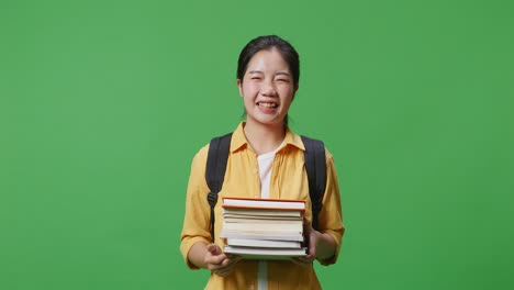 student with books