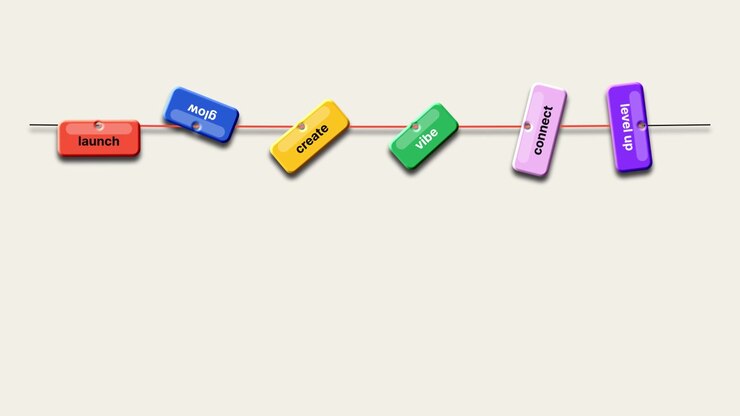 Animated Colorful Tags Hanging on a String