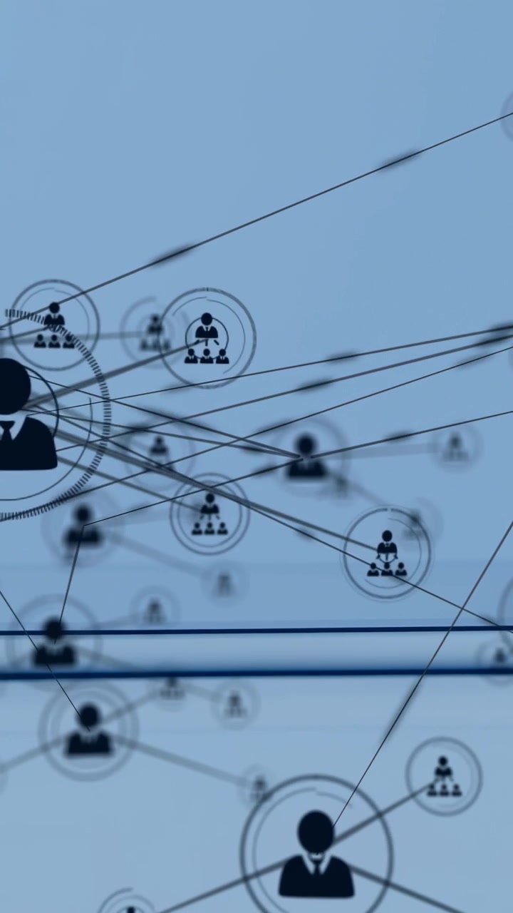 Vertical video: Ring forming around dot starting central leader node linking teams, forming network