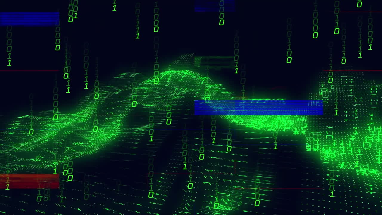animación de codificación binaria y procesamiento de datos