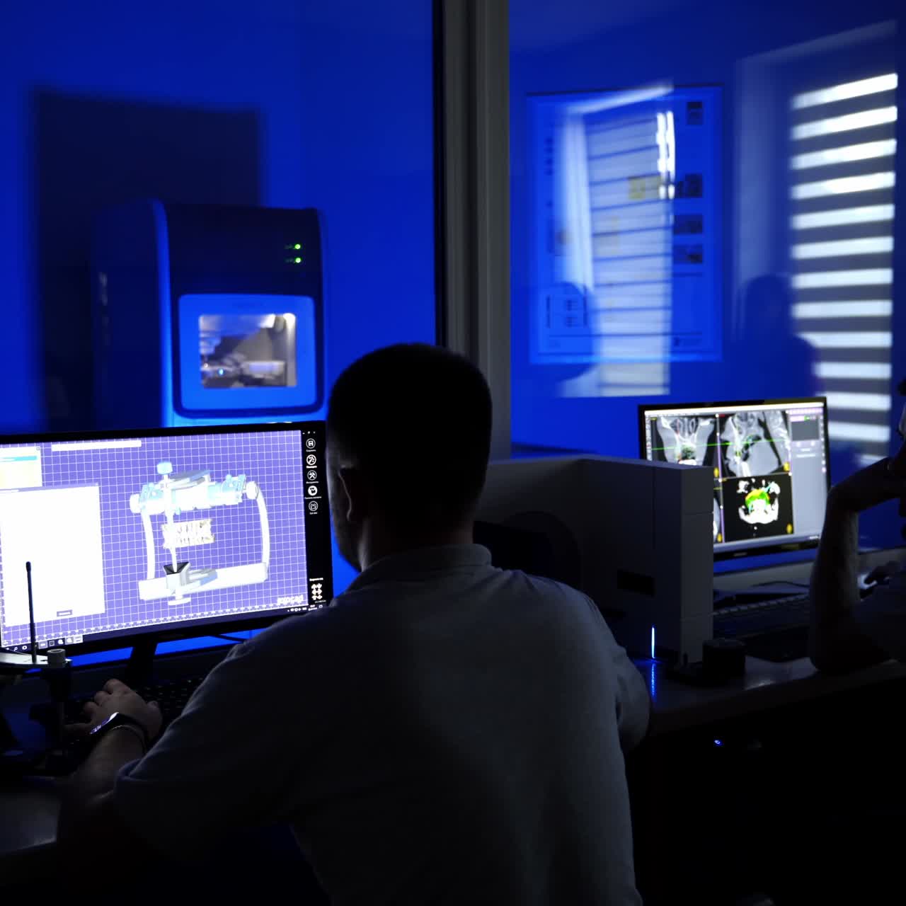 Dental technician making dental crown