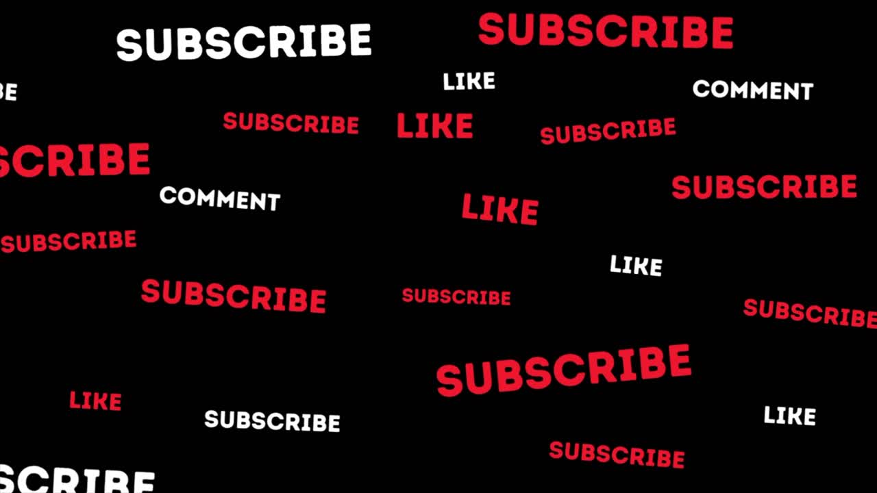 Animated Text Overlay Asking Viewers to Like, Comment, and Subscribe for YouTube Channel Outro