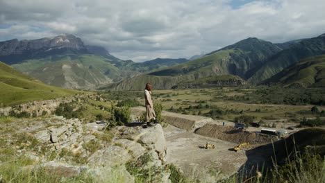 woman hiking in mountains