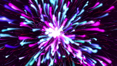 colorful particle explosion flow relaxing background slow zoom out