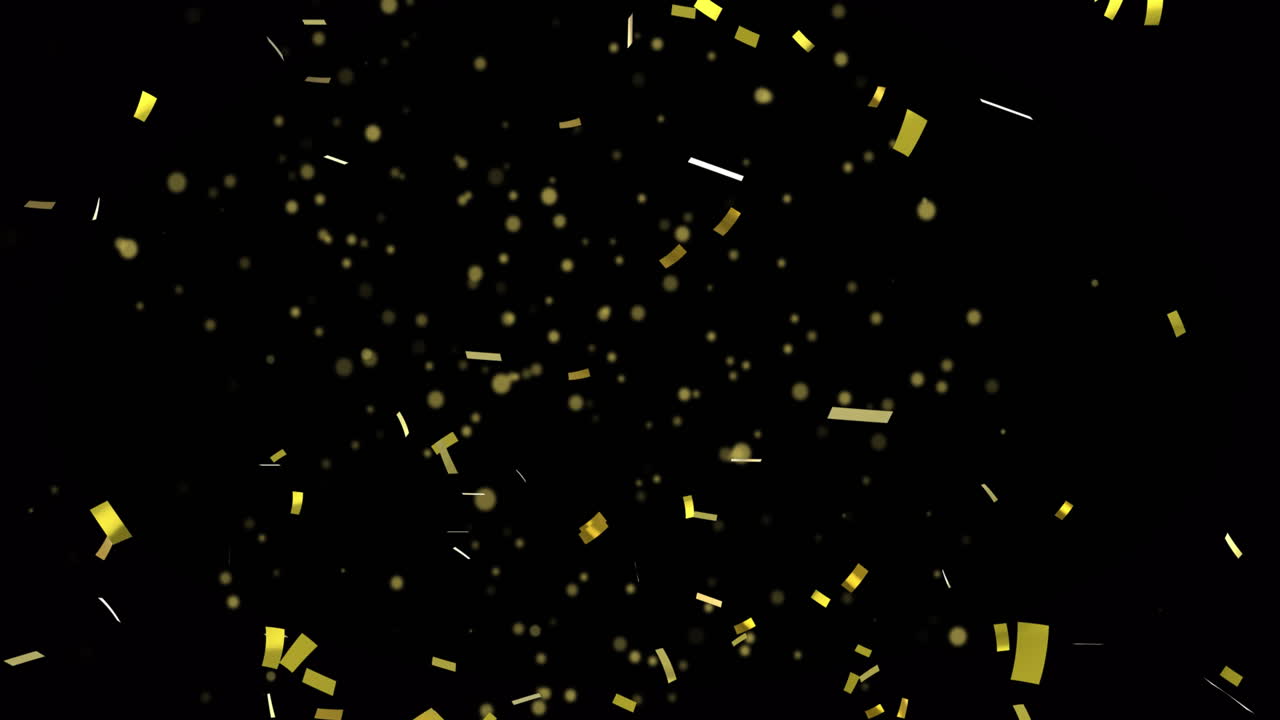 animación de confeti sobre un fondo negro