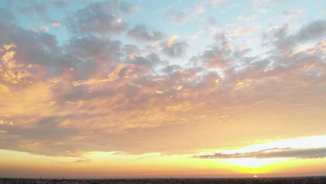 amazing view of the red clouds at the sunset time