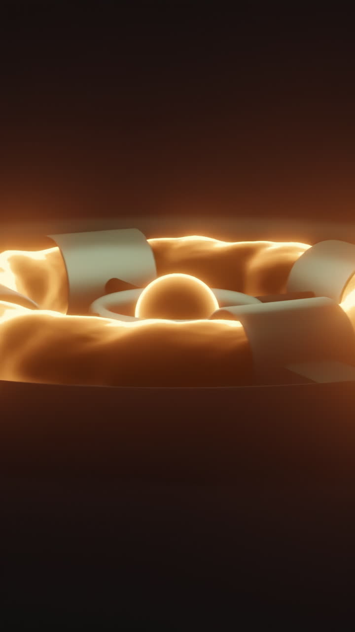 abstrakcyjne świecące pierścienie z kulą