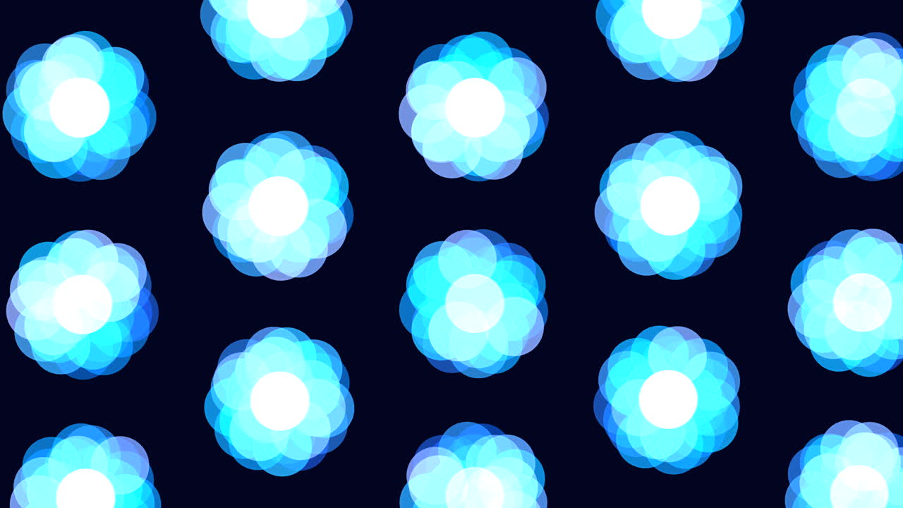 círculos brillantes patrón dinámico y colorido en un fondo negro