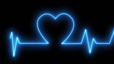 Animation-of-cardiograph-and-heart-over-black-background