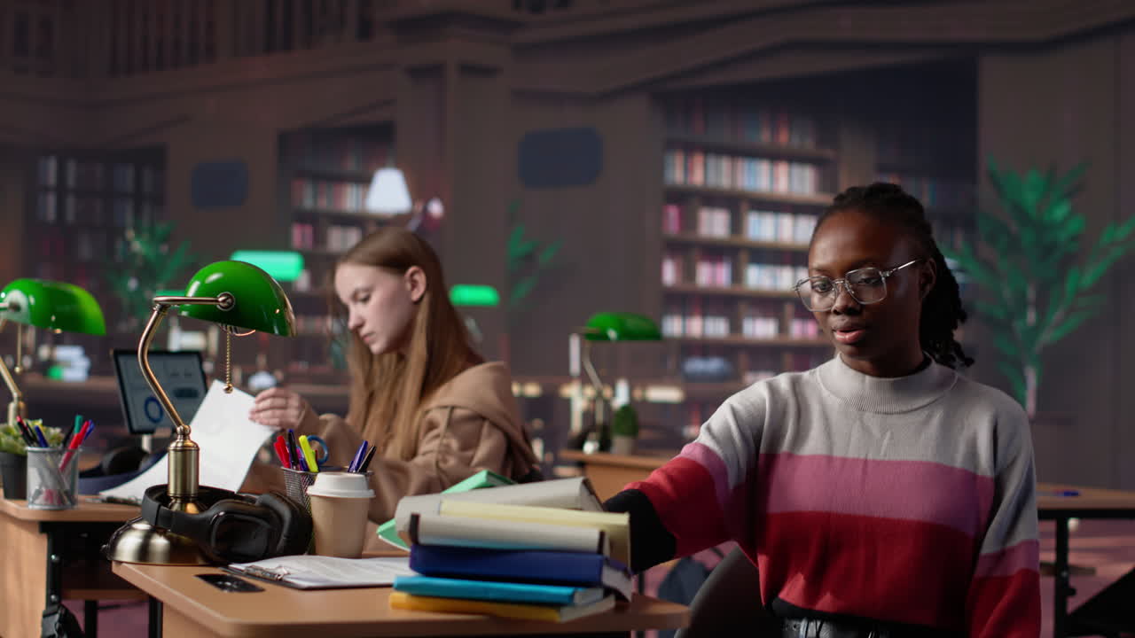 Vertical video confident student gathers information and citations from reliable sources