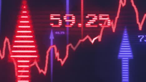 Animation-Der-Statistik--Und-Börsendatenverarbeitung-Vor-Grauem-Hintergrund