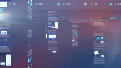 animation of financial data processing over landscape