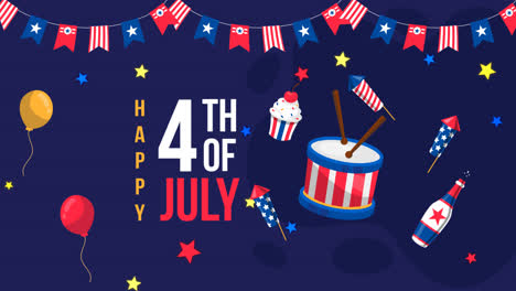 Motion-Graphic-of-Flat-background-for-american-4th-of-july-celebration