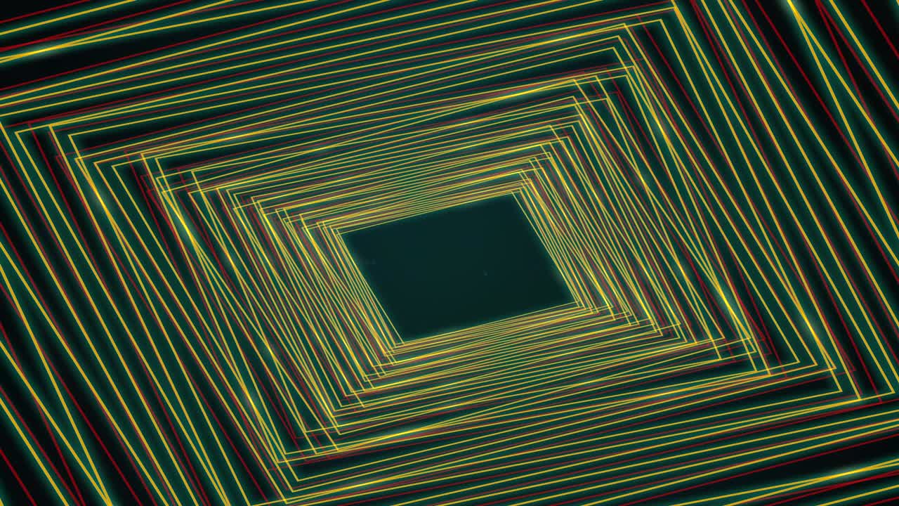 Abstract rectangles tunnel on seamless loop spinning in hypnotic motion, zooming in.