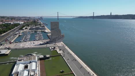 monument of the discoveries is a huge sculpture on lisbon waterfront