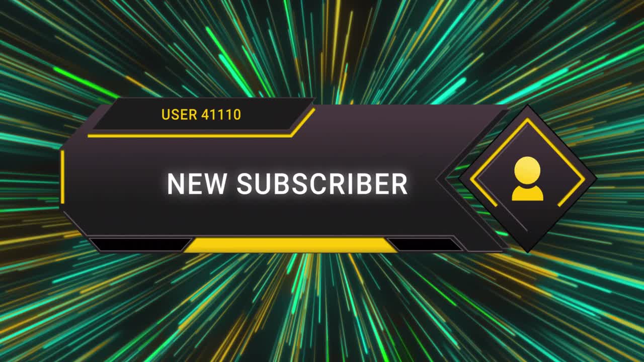 animación de iconos y textos de las redes sociales sobre senderos de luz