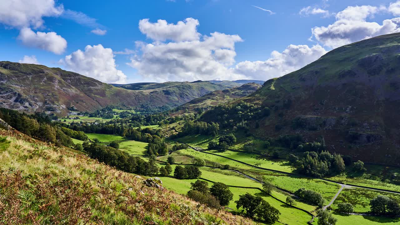 Time lapse della valle di Grisedale nel Lake District, Cumbria, Inghilterra, Regno Unito.