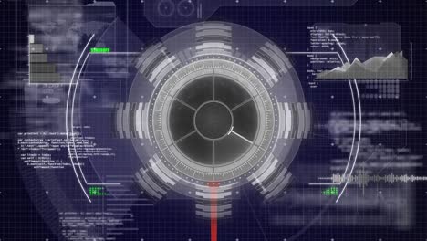 animation of scope scanning and data processing over black background