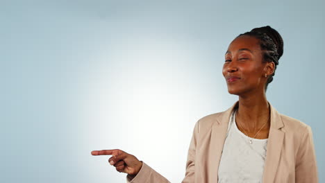black woman, business and pointing to list