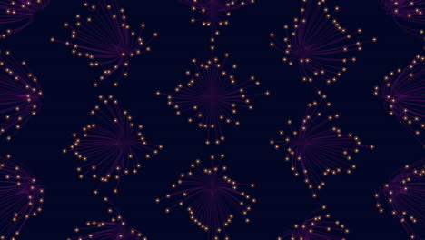 neon cubes pattern with glitters and lines on black gradient