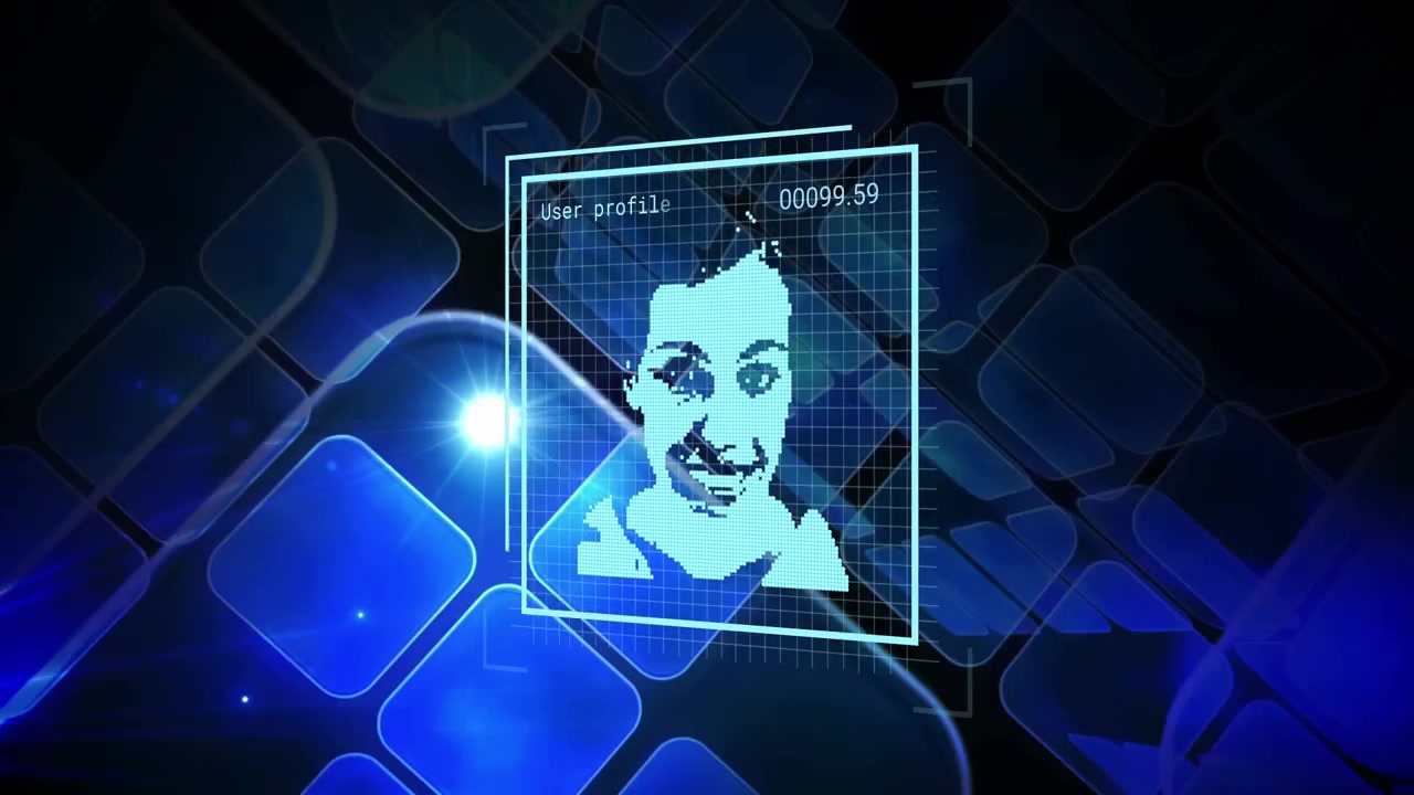 Digital Facial Recognition Interface Scanning User Profiles