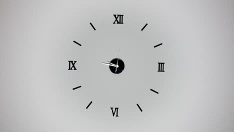 uhr auf weißem hintergrund und bewegung der uhrzeiger. zeitverzögerung uhr mit drei pfeilzeigen, die sich schnell bewegen