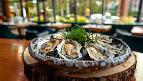 platter of fresh oysters