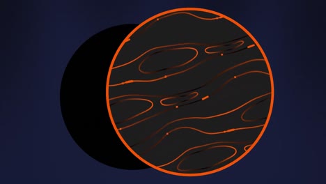 animación de patrón naranja sobre el globo sobre fondo azul.