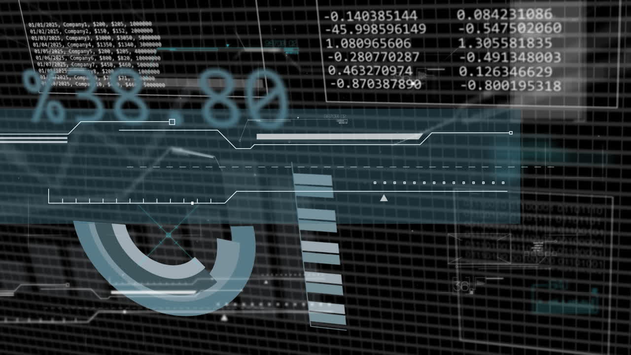Animation of financial data processing over city