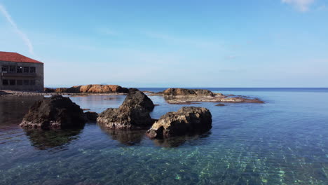 the sea with a lot of rocks