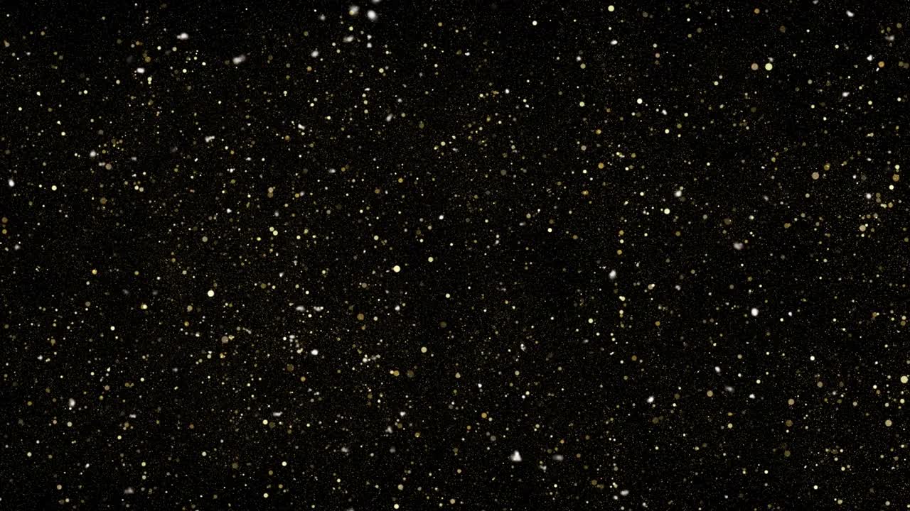 Glittering Gold Particles. Christmas, Celebration, Falling - Abstract Background