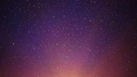 loopable background - glittering particles and twinkling lights falling in an ethereal cosmic scene with sunrays and sparkling effects against a gradient night sky