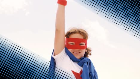 boy wearing a superhero costume