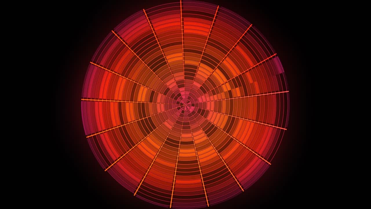 diseño circular abstracto en naranja y rojo