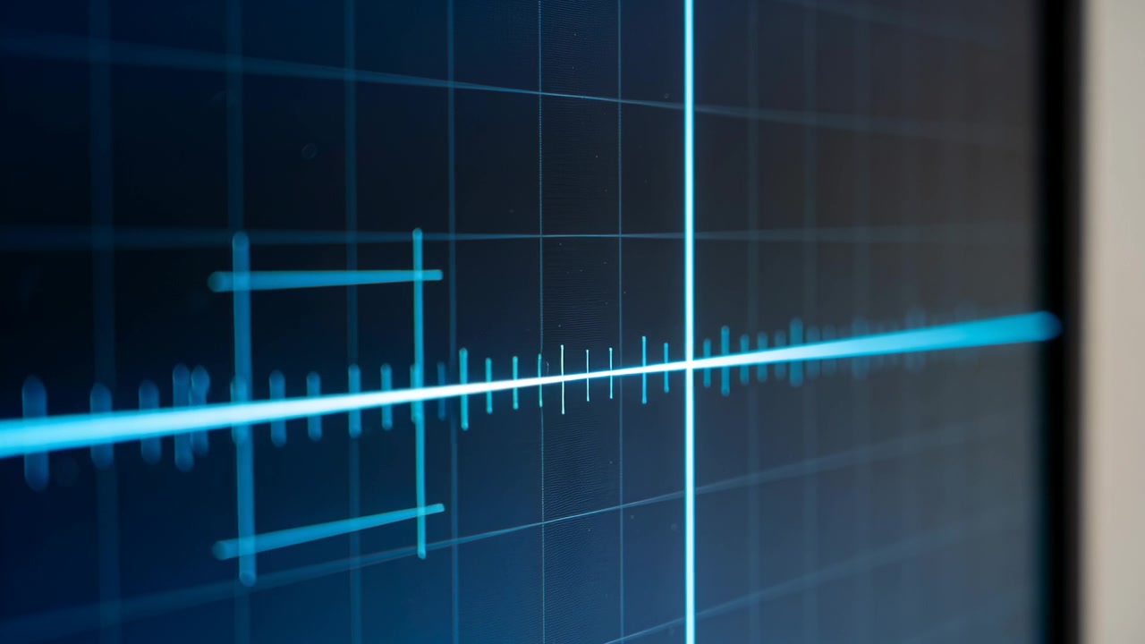 Tracing cursor appearing shifting and fading on bench monitor aiming trace and ticks to marker