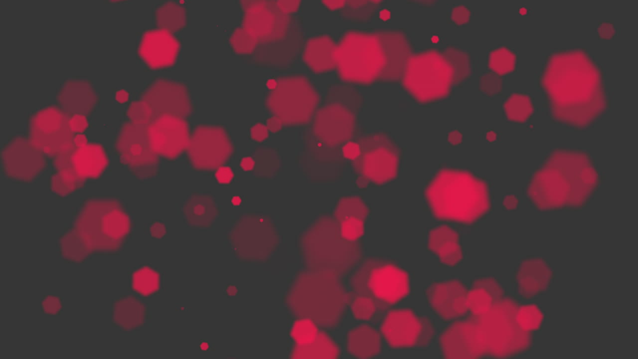 Animation fly abstract red bokeh and particles