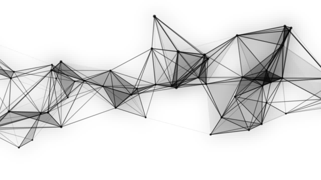 plexus fantasía tecnología abstracta. fondo geométrico abstracto con líneas en movimiento, puntos y triángulos. ciencia. medicina y tecnología. animaciones de bucle