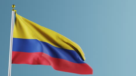 flag of colombia flutters against blue background