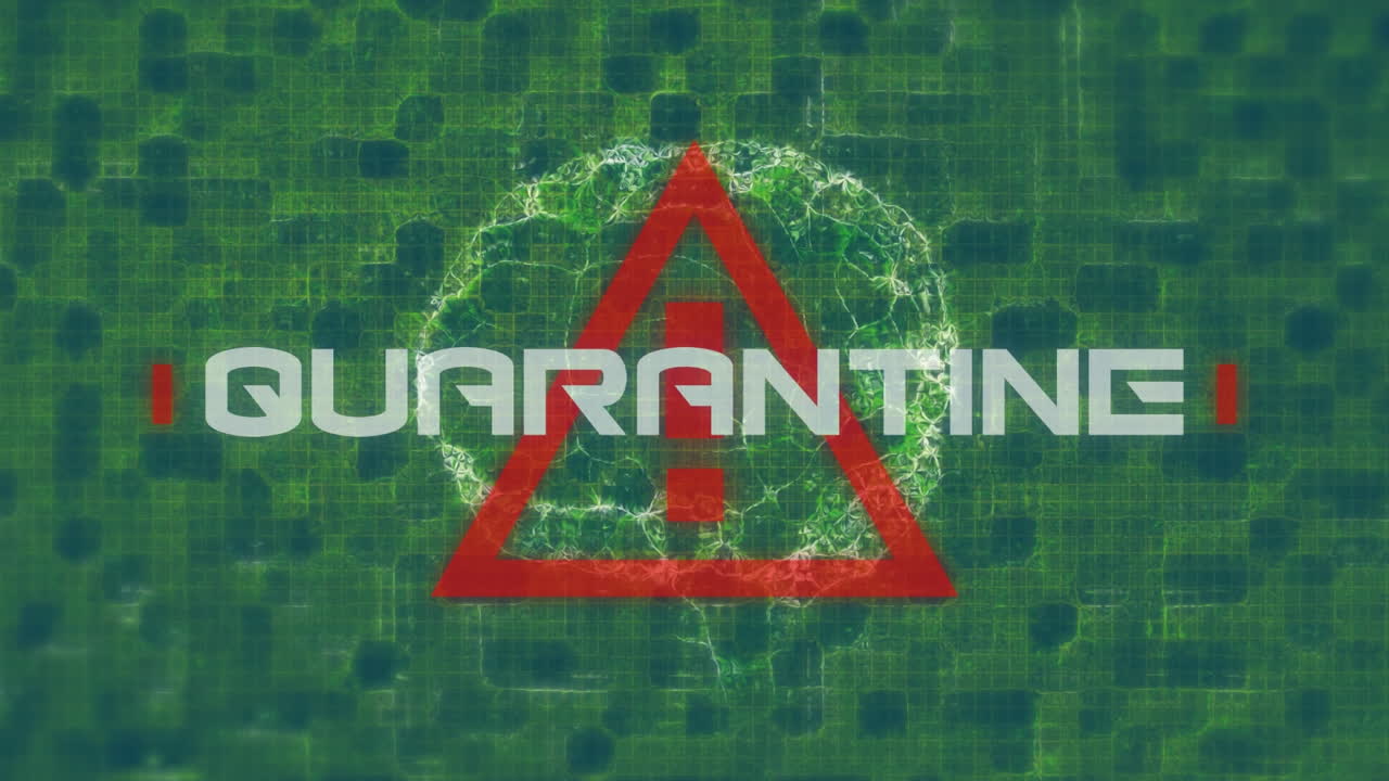 animación de covid 19 texto sobre advertencia cantar y el cerebro humano girando