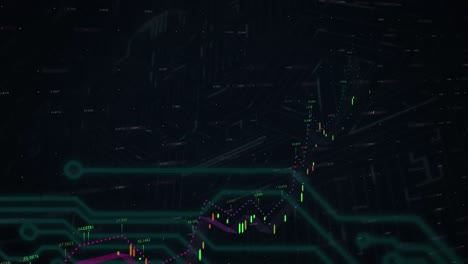 animación del procesamiento de datos sobre formas