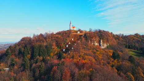 aerial 4k drone footage shows the church of st