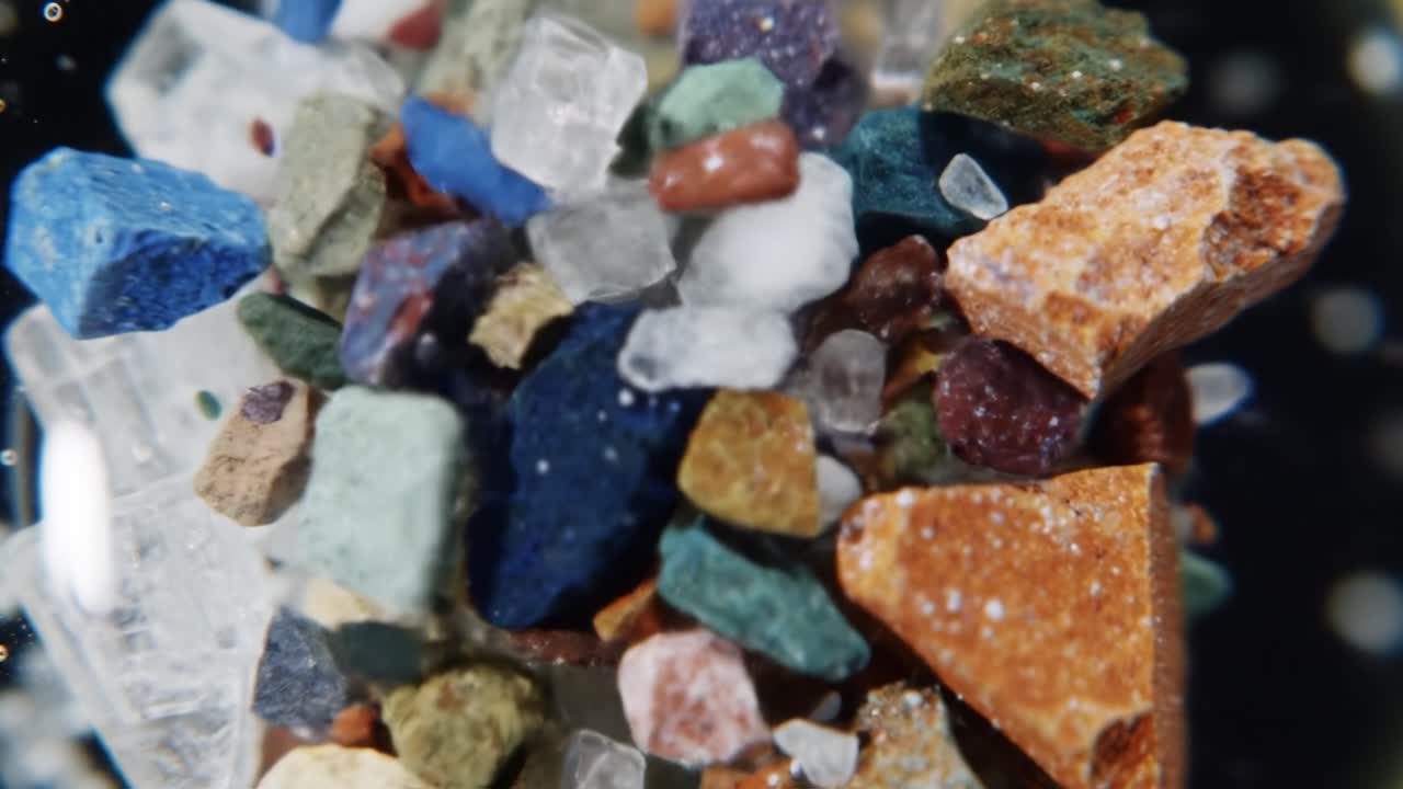 A Stunning Close-Up of Multicolored Minerals and Crystals Captured in High Definition, Showcasing Nature's Intricate Beauty and Diverse Textures in Vibrant Detail
